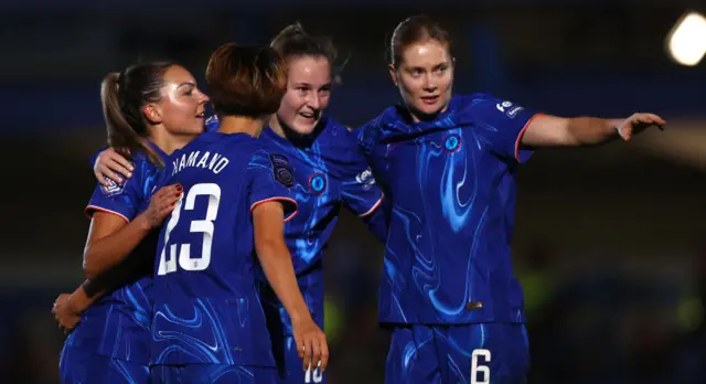 Johanna Rytting Kaneryd of Chelsea celebrates