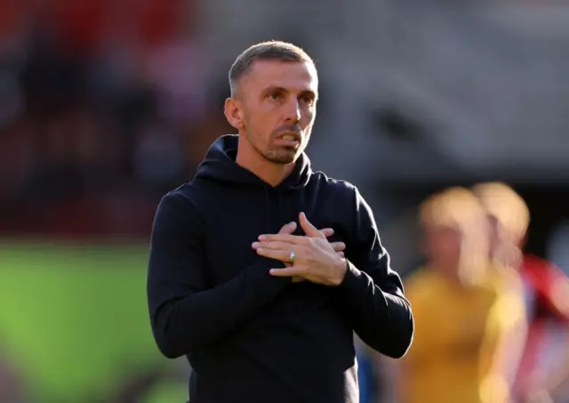 Gary O'Neil manager / head coach of Wolverhampton Wanderers acknowledges the fans