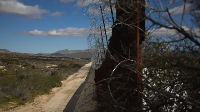 A section of the US-Mexico border wall