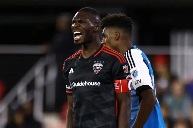 Christian Benteke #20 of D.C. United reacts