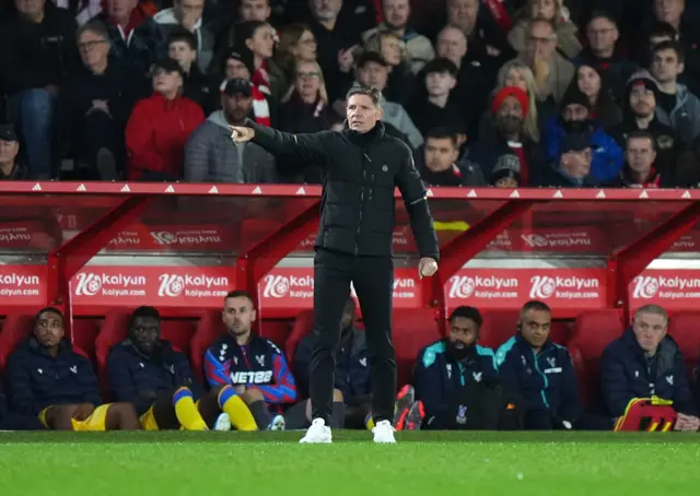 Glasner directs his side from the touchline