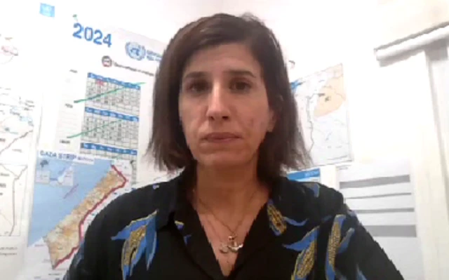 Juliette Touma, an Unrwa spokesperson, speaking via Zoom to BBC News