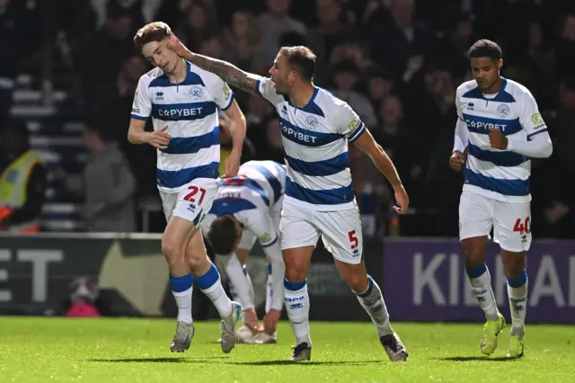 Kieran Morgan celebrates scoring