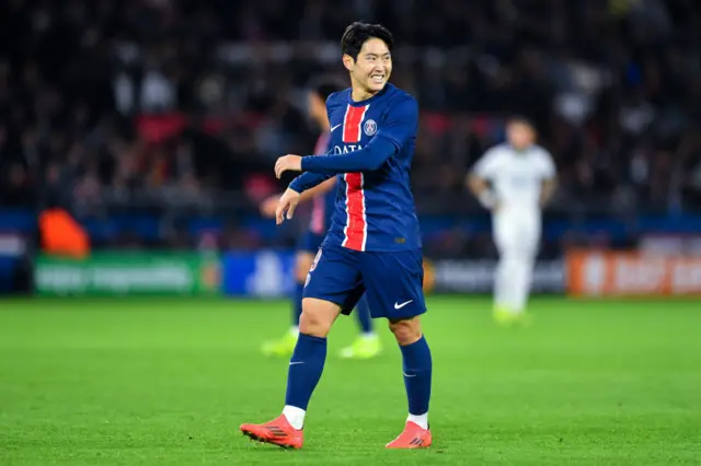 Lee Kang In of PSG reacts during the Champions League match