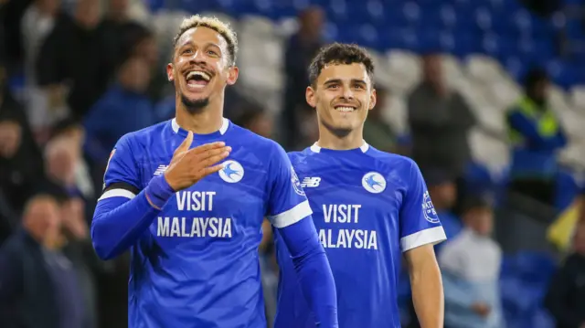 Cardiff celebrate goal