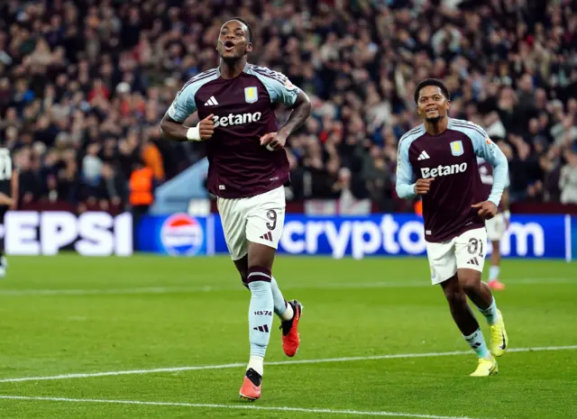 Aston Villa's Jhon Duran celebrates scoring