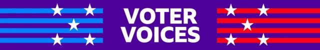 "Voter Voices" election banner graphic