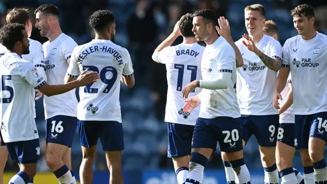 Preston celebrate scoring against Coventry