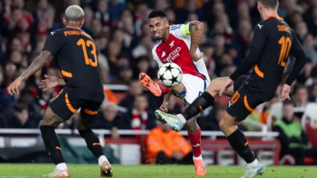 Gabriel Jesus of Arsenal in action