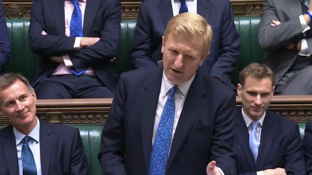 Shadow deputy prime minister Oliver Dowden during Prime Minister's Questions in the House of Commons