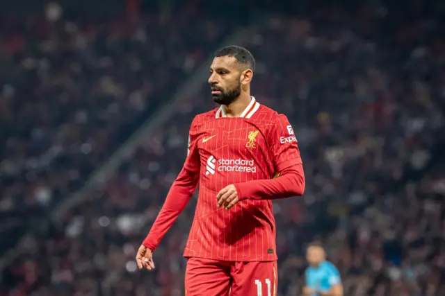 Mohamed Salah of Liverpool FC looks on during the UEFA Champions League match