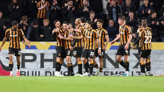 Hull celebrate scoring