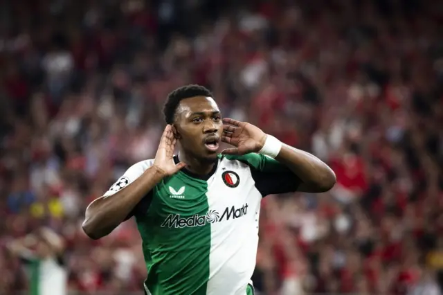 Antoni Milambo of Feyenoord celebrates