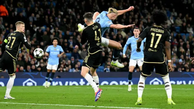 Erling Haaland scores the team's second goal