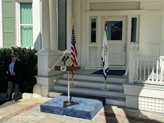 Podium in front of the Naval Observatory