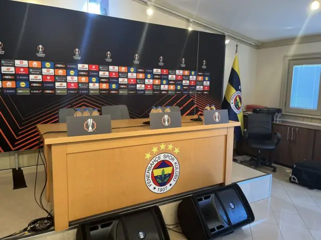 Empty press desk at Fenerbahce