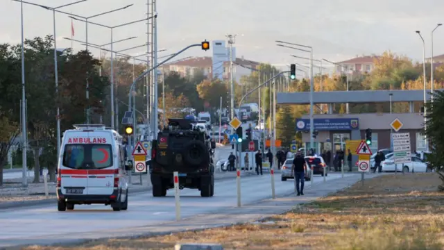 An armoured vehicle approaching the scene