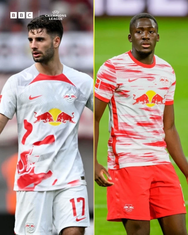 Dominic Szoboszlai and Ibrahima Konate RB Leipzig split graphic