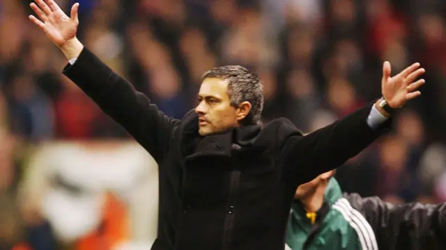 Jose Mourinho during Porto's draw with Manchester United in 2004.