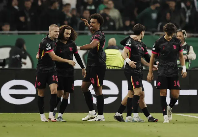 Chelsea's Mykhailo Mudryk celebrates scoring their second goal