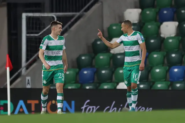 Shamrock Rovers' Johnny Kenny celebrates scoring their side's second goal