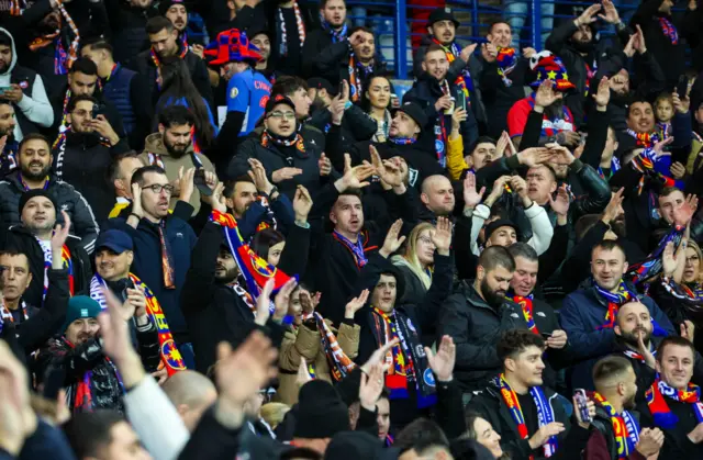 FCSB fans at Ibrox