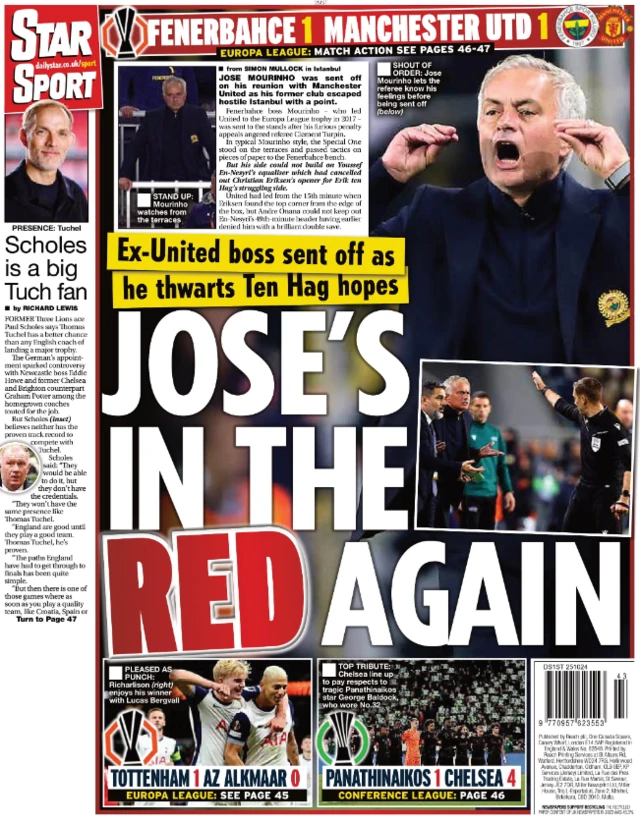 Back page of the Daily Star on 25 October 2024