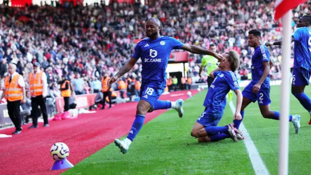 Leicester players celebrate