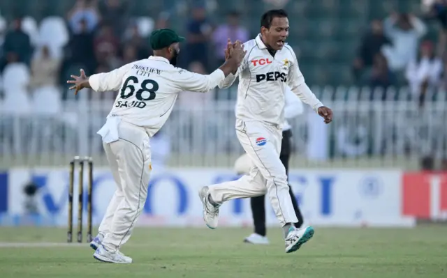 Noman Ali celebrates wicket