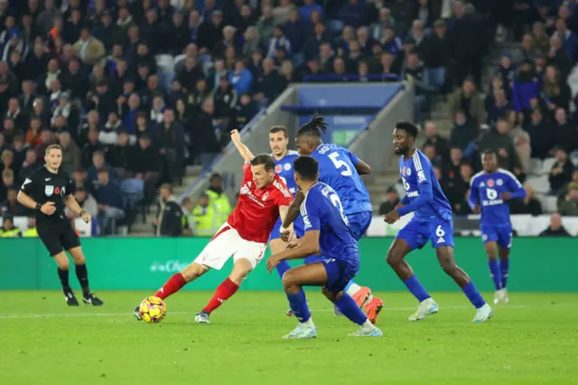 Chris Wood of Nottingham Forest scores his team's second goal