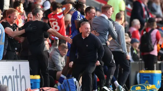 Steve Cooper celebrates