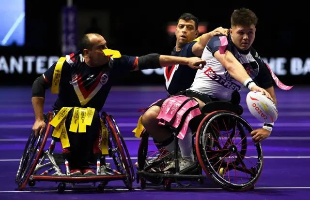 England v France during the Wheelchair Rugby League World Cup