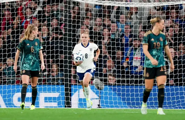 Georgia Stanway with the ball in her hands