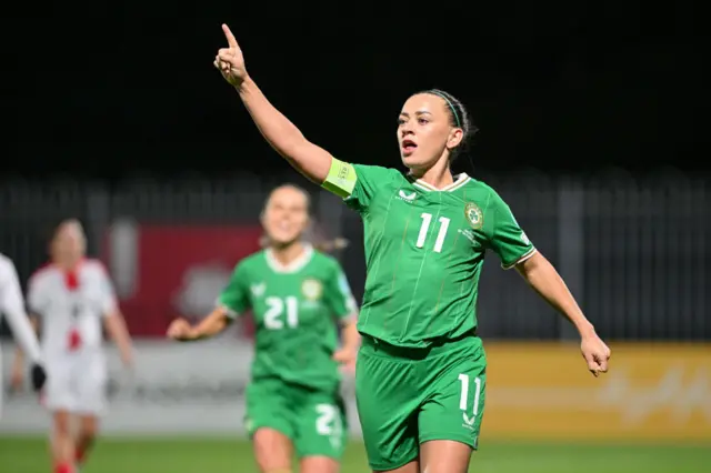 Katie McCabe celebrates