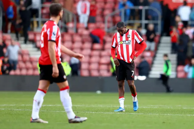 Southampton players look dejected