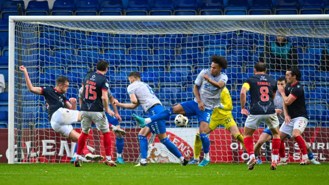 Jordan White scores for Ross County against Kilmarnock