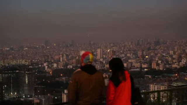 A general view of Tehran after several explosions were heard, in Tehran, Iran, October 26, 2024.