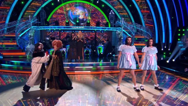 The four judges dressed in their Halloween outfits