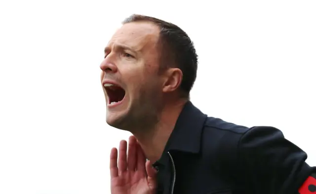 Birmingham City manager Chris Davies shouts instructions.