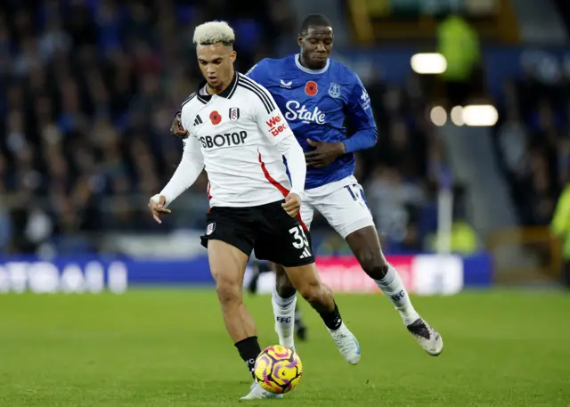 Antonee Robinson dribbles up field