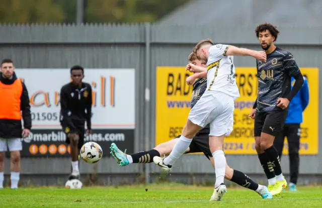 James Hilton scores for Dumbarton against Inverness CT