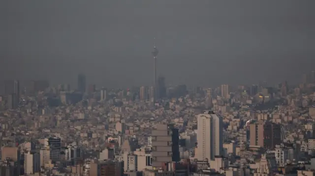 A general view of Tehran after several explosions were heard, in Tehran, Iran, October 26, 2024.