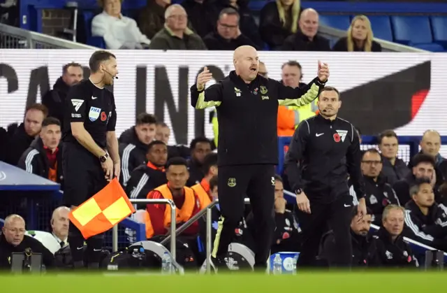 Dyche waves his arms in frustration