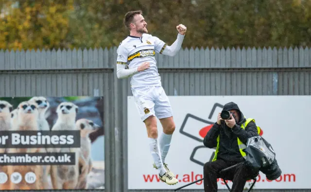 Ryan Blair celebrates after scoring for Dumbarton against Inverness Caledonian Thistle