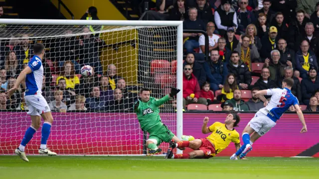 Dominic Hyam hits the bar for Blackburn