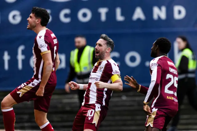 St Johnstone players celebrating