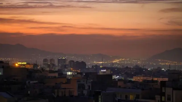 Part of the city skyline is pictured at dawn after several explosions were heard in Tehran on October 26, 2024. Israel announced the launch of 