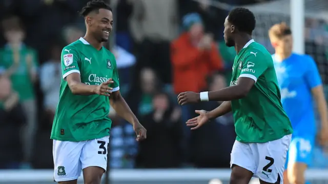 Plymouth celebrate scoring