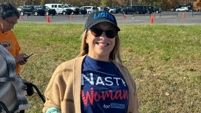 Kimberly Allen at the Harris rally in Kalamazoo, Michigan