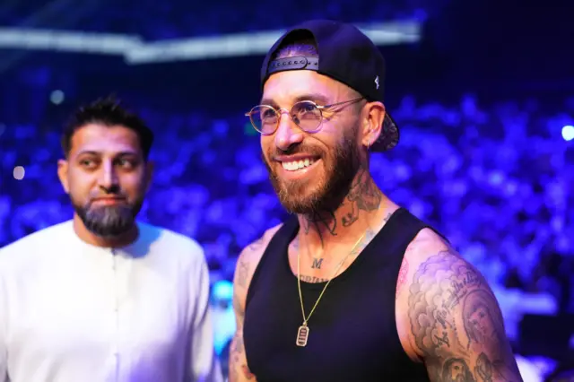 Sergio Ramos is seen in attendance during the UFC 308 event at Etihad Arena